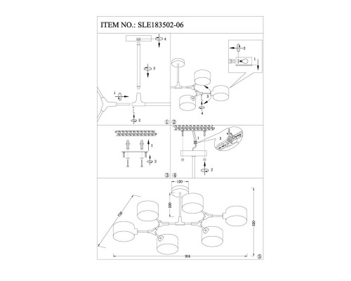 Купить Люстра на штанге Evoluce SLE183502-06| VIVID-LIGHT.RU