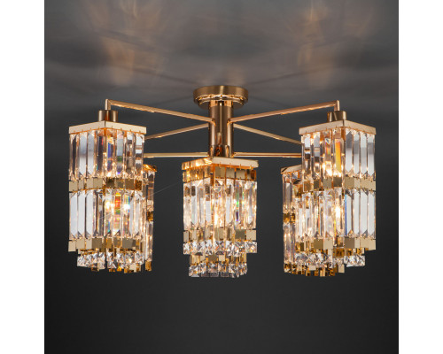 Сделать заказ Люстра на штанге Eurosvet 10100/6 золото/прозрачный хрусталь Strotskis| VIVID-LIGHT.RU