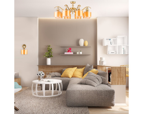 Оформить заказ Люстра на штанге Eurosvet 60070/8 перламутровое золото| VIVID-LIGHT.RU