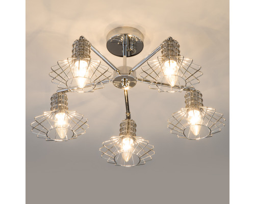 Оформить заказ Люстра на штанге Eurosvet 70108/5 хром| VIVID-LIGHT.RU