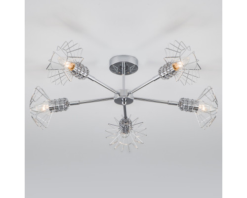 Оформить заказ Люстра на штанге Eurosvet 70108/5 хром| VIVID-LIGHT.RU