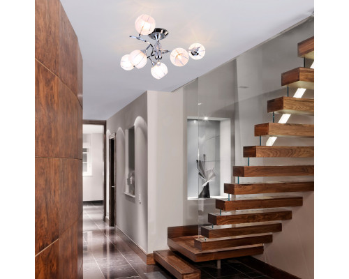 Сделать заказ Люстра на штанге Eurosvet 3353/6 хром/белый| VIVID-LIGHT.RU