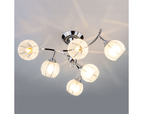Сделать заказ Люстра на штанге Eurosvet 3353/6 хром/белый| VIVID-LIGHT.RU