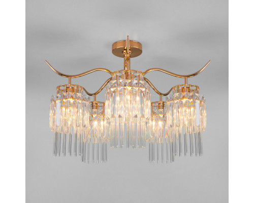 Сделать заказ Люстра на штанге Eurosvet 10119/5 золото/прозрачный хрусталь Strotskis| VIVID-LIGHT.RU