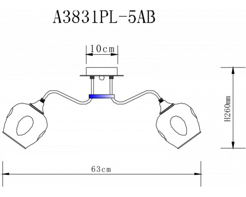 Сделать заказ Люстра на штанге ARTE Lamp A3831PL-5AB| VIVID-LIGHT.RU