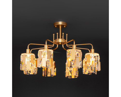 Сделать заказ Люстра на штанге Eurosvet 10101/8 перламутровое золото/прозрачный хрусталь Strotskis| VIVID-LIGHT.RU