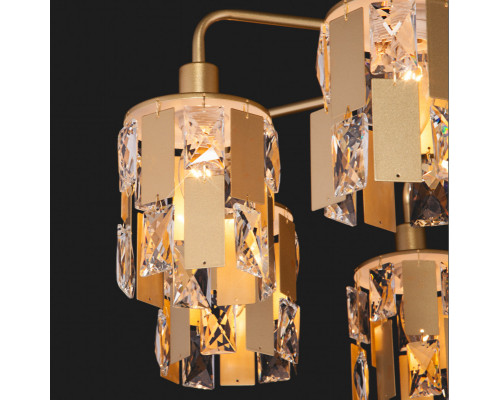 Сделать заказ Люстра на штанге Eurosvet 10101/8 перламутровое золото/прозрачный хрусталь Strotskis| VIVID-LIGHT.RU