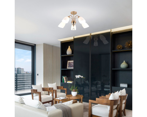 Купить Люстра на штанге Eurosvet 30149/5 золото| VIVID-LIGHT.RU