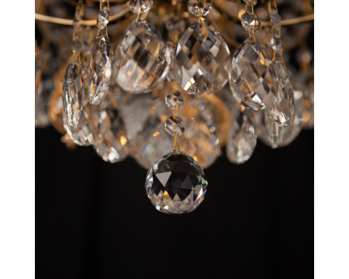 Купить Люстра на штанге Eurosvet 10081/6 золото/прозрачный хрусталь Strotskis| VIVID-LIGHT.RU