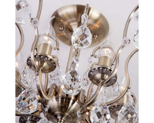 Оформить заказ Люстра на штанге Eurosvet 10022/6 античная бронза/прозрачный хрусталь Strotskis| VIVID-LIGHT.RU