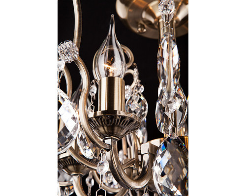 Оформить заказ Люстра на штанге Eurosvet 10022/6 античная бронза/прозрачный хрусталь Strotskis| VIVID-LIGHT.RU