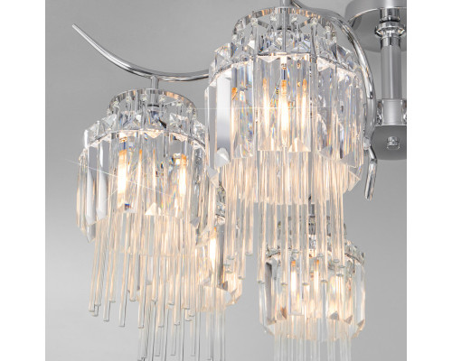 Заказать Люстра на штанге Eurosvet 10119/8 хром/прозрачный хрусталь Strotskis| VIVID-LIGHT.RU