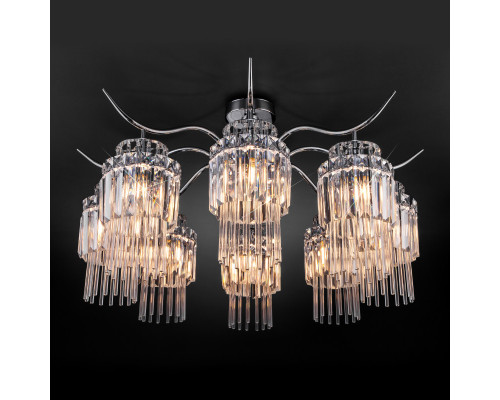 Заказать Люстра на штанге Eurosvet 10119/8 хром/прозрачный хрусталь Strotskis| VIVID-LIGHT.RU