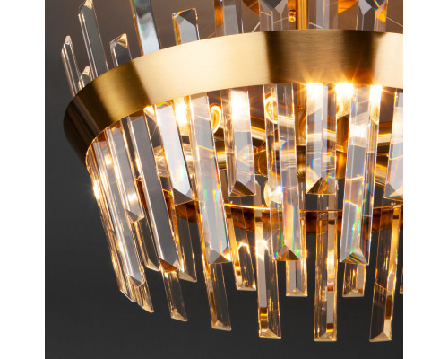 Заказать Люстра на штанге Eurosvet 10111/5 золотая бронза / прозрачный хрусталь Strotskis| VIVID-LIGHT.RU