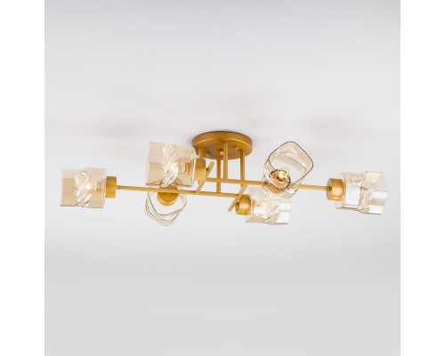 Оформить заказ Люстра на штанге Eurosvet 30165/6 перламутровое золото| VIVID-LIGHT.RU