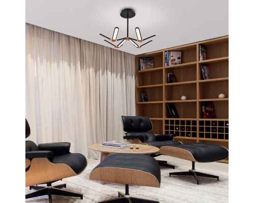 Заказать Люстра на штанге Eurosvet 90147/4 черный/золото| VIVID-LIGHT.RU