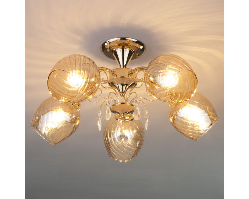 Купить Люстра на штанге Eurosvet 30120/5 золото| VIVID-LIGHT.RU