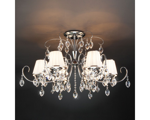 Купить Люстра на штанге Eurosvet 10021/6 хром/прозрачный хрусталь Strotskis| VIVID-LIGHT.RU