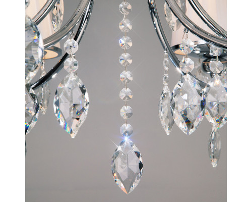 Купить Люстра на штанге Eurosvet 10021/6 хром/прозрачный хрусталь Strotskis| VIVID-LIGHT.RU