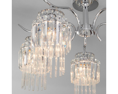 Оформить заказ Люстра на штанге Eurosvet 10119/5 хром/прозрачный хрусталь Strotskis| VIVID-LIGHT.RU