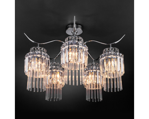 Оформить заказ Люстра на штанге Eurosvet 10119/5 хром/прозрачный хрусталь Strotskis| VIVID-LIGHT.RU