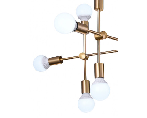 Купить Люстра на штанге Natali Kovaltseva LOFT LUX 75130/12C GOLD| VIVID-LIGHT.RU