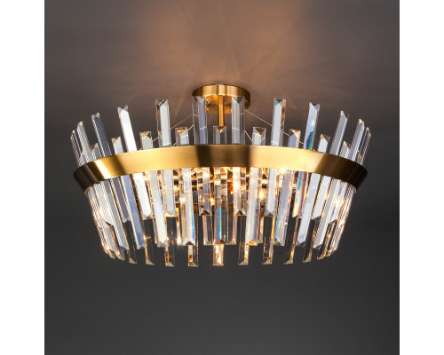 Сделать заказ Люстра на штанге Eurosvet 10111/8 золотая бронза/прозрачный хрусталь Strotskis| VIVID-LIGHT.RU