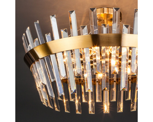 Сделать заказ Люстра на штанге Eurosvet 10111/8 золотая бронза/прозрачный хрусталь Strotskis| VIVID-LIGHT.RU