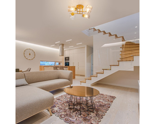 Оформить заказ Люстра на штанге Eurosvet 30165/4 перламутровое золото| VIVID-LIGHT.RU