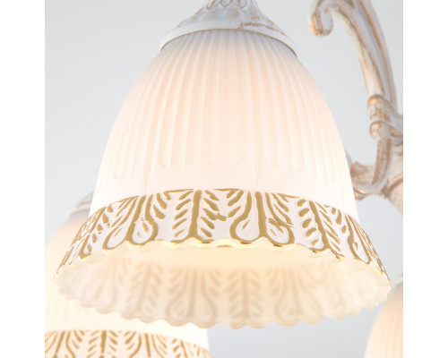 Заказать Люстра на штанге Eurosvet 60107/5 белый с золотом| VIVID-LIGHT.RU