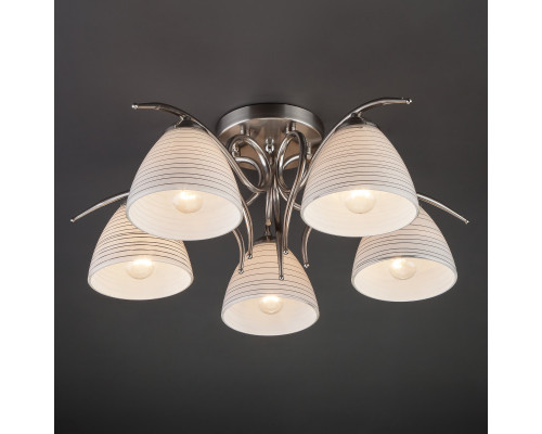 Оформить заказ Люстра на штанге Eurosvet 30121/5 сатин-никель| VIVID-LIGHT.RU