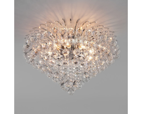 Сделать заказ Люстра на штанге Eurosvet 3299/9 хром/прозрачный хрусталь Strotskis| VIVID-LIGHT.RU