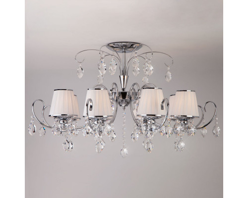 Купить Люстра на штанге Eurosvet 10021/8 хром/прозрачный хрусталь Strotskis| VIVID-LIGHT.RU