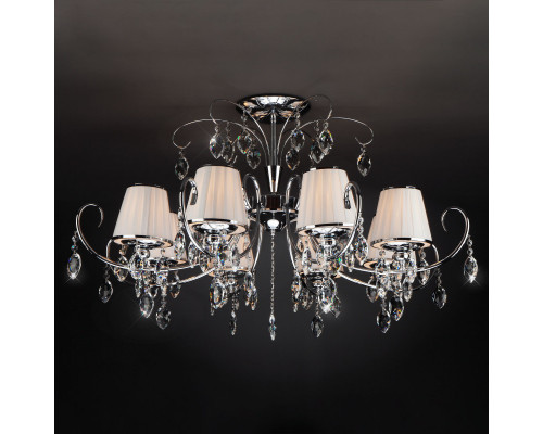Купить Люстра на штанге Eurosvet 10021/8 хром/прозрачный хрусталь Strotskis| VIVID-LIGHT.RU