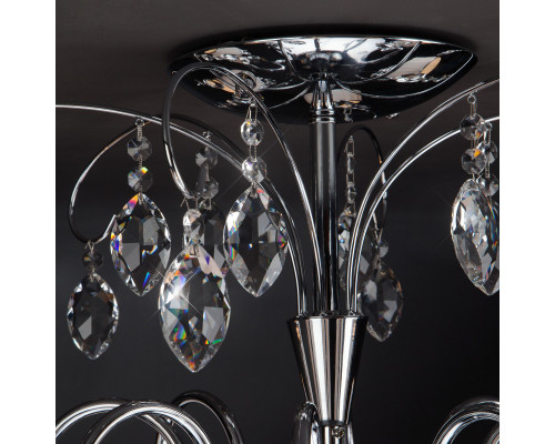 Купить Люстра на штанге Eurosvet 10021/8 хром/прозрачный хрусталь Strotskis| VIVID-LIGHT.RU