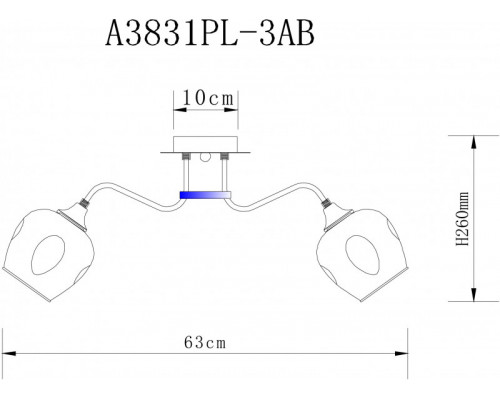 Оформить заказ Люстра на штанге ARTE Lamp A3831PL-3AB| VIVID-LIGHT.RU