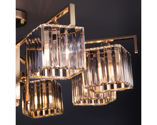 Сделать заказ Люстра на штанге Eurosvet 10117/8 золото/прозрачный хрусталь Strotskis| VIVID-LIGHT.RU