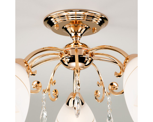 Купить Люстра на штанге Eurosvet 30156/5 золото| VIVID-LIGHT.RU