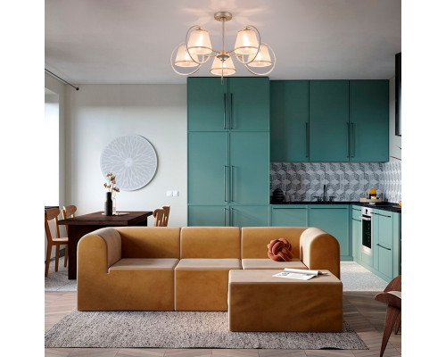 Сделать заказ Люстра на штанге Eurosvet 60093/5 перламутровое золото| VIVID-LIGHT.RU