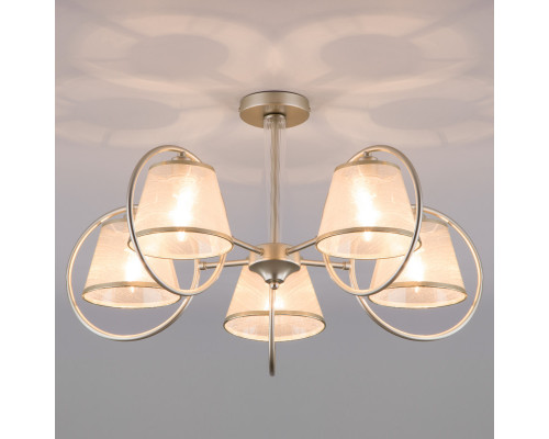 Сделать заказ Люстра на штанге Eurosvet 60093/5 перламутровое золото| VIVID-LIGHT.RU