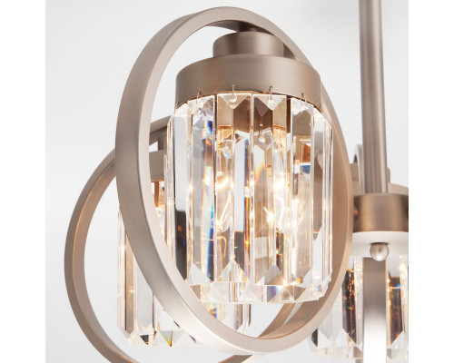 Заказать Люстра на штанге Eurosvet 10095/5 сатин-никель/прозрачный хрусталь Strotskis| VIVID-LIGHT.RU