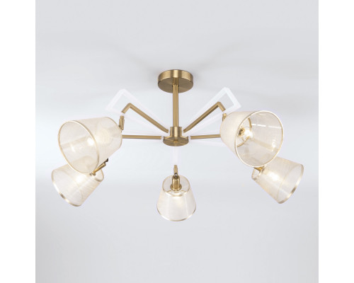 Купить Люстра на штанге Eurosvet 60082/5 золотая бронза| VIVID-LIGHT.RU