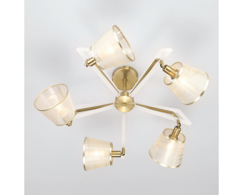 Купить Люстра на штанге Eurosvet 60082/5 золотая бронза| VIVID-LIGHT.RU