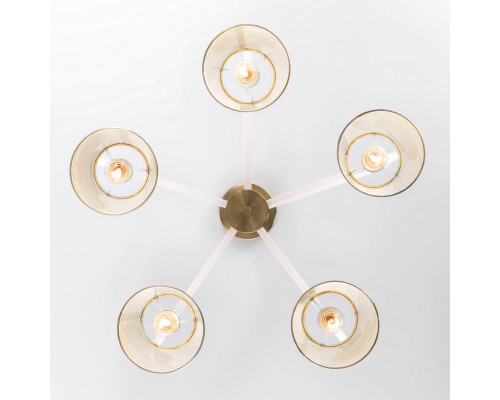 Купить Люстра на штанге Eurosvet 60082/5 золотая бронза| VIVID-LIGHT.RU