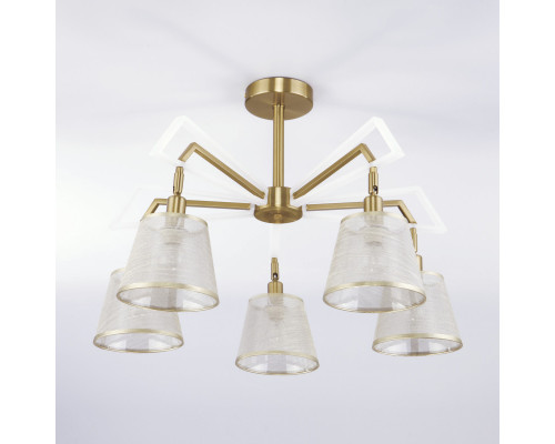 Купить Люстра на штанге Eurosvet 60082/5 золотая бронза| VIVID-LIGHT.RU