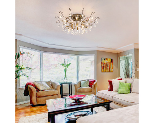 Оформить заказ Люстра на штанге Eurosvet 10042/12 античная бронза/прозрачный хрусталь| VIVID-LIGHT.RU