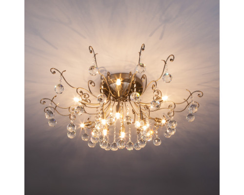 Оформить заказ Люстра на штанге Eurosvet 10042/12 античная бронза/прозрачный хрусталь| VIVID-LIGHT.RU