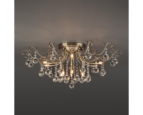 Оформить заказ Люстра на штанге Eurosvet 10042/12 античная бронза/прозрачный хрусталь| VIVID-LIGHT.RU