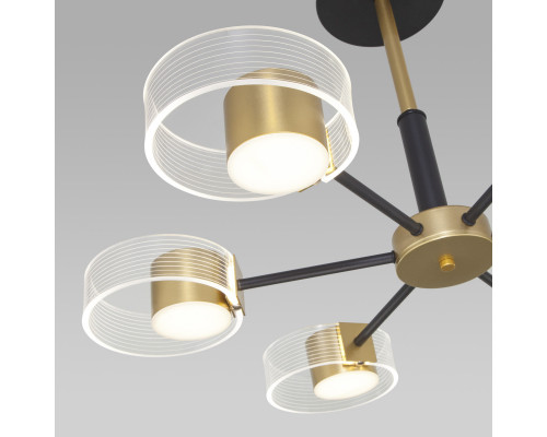 Купить Люстра на штанге Eurosvet 90244/6 черный/золото| VIVID-LIGHT.RU