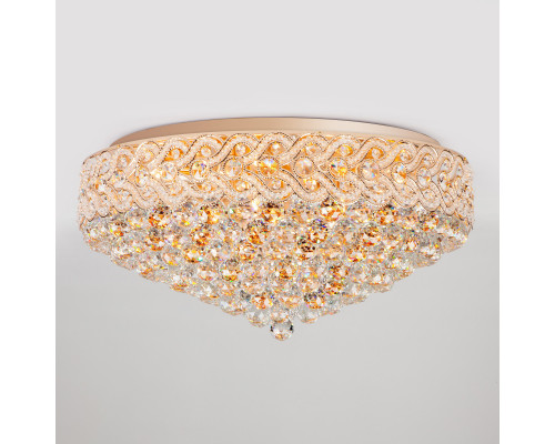 Купить Накладная люстра Eurosvet 3296/16 золото/прозрачный хрусталь Strotskis| VIVID-LIGHT.RU